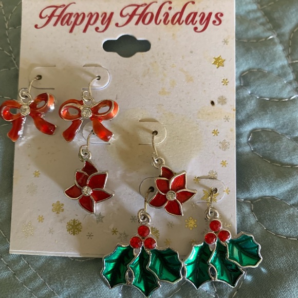 Happy Holidays Jewelry - NWT Set of (3) Holiday pierced dangling earrings